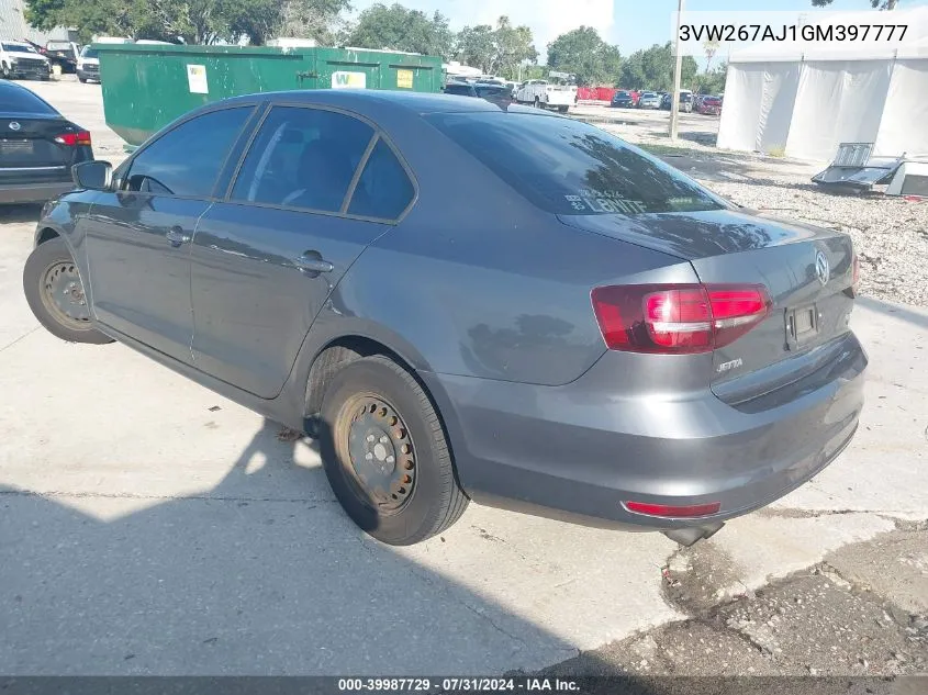 3VW267AJ1GM397777 2016 Volkswagen Jetta 1.4T S