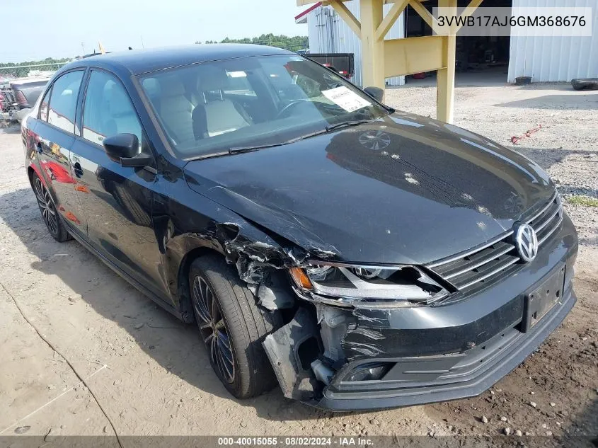 2016 Volkswagen Jetta 1.8T Sport VIN: 3VWB17AJ6GM368676 Lot: 40015055