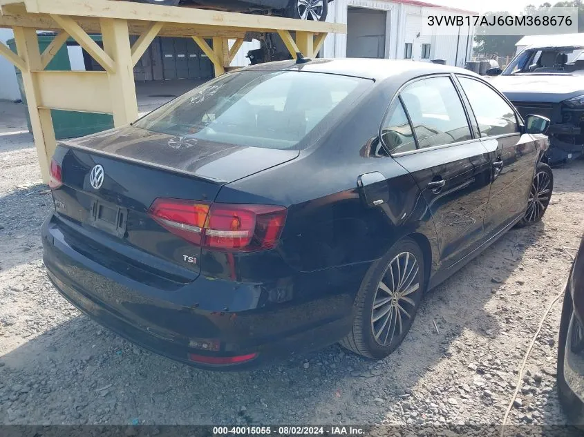 2016 Volkswagen Jetta 1.8T Sport VIN: 3VWB17AJ6GM368676 Lot: 40015055