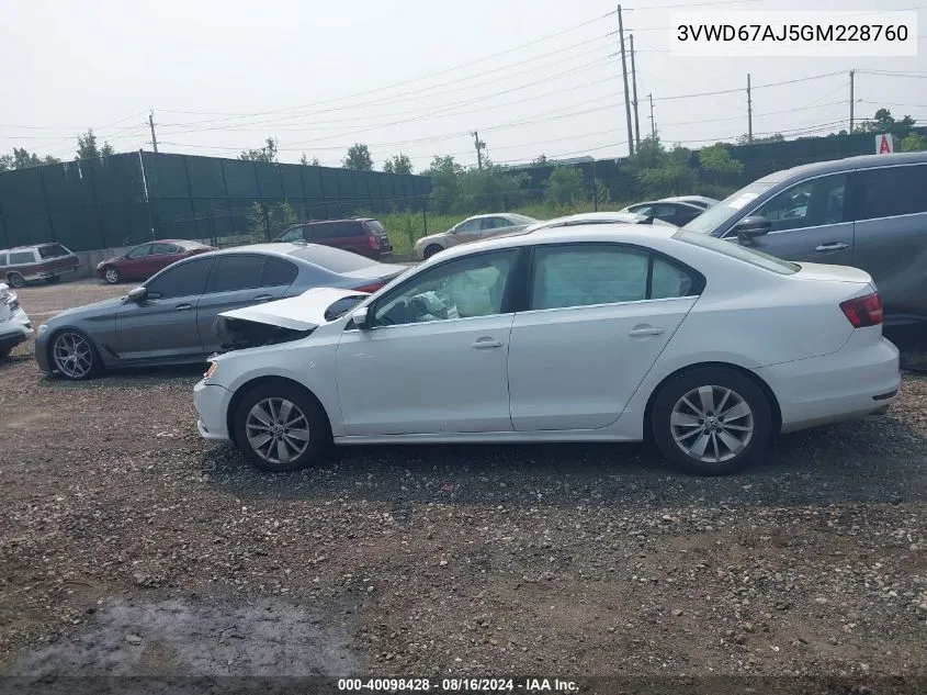 3VWD67AJ5GM228760 2016 Volkswagen Jetta 1.4T Se