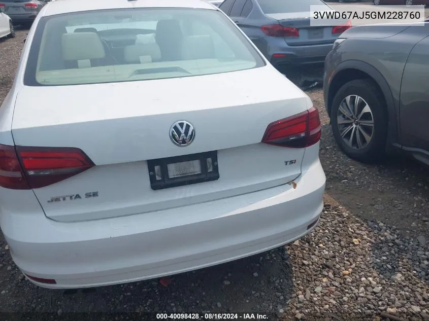 3VWD67AJ5GM228760 2016 Volkswagen Jetta 1.4T Se