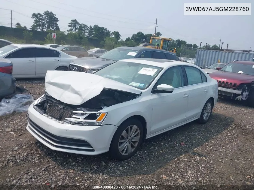 3VWD67AJ5GM228760 2016 Volkswagen Jetta 1.4T Se