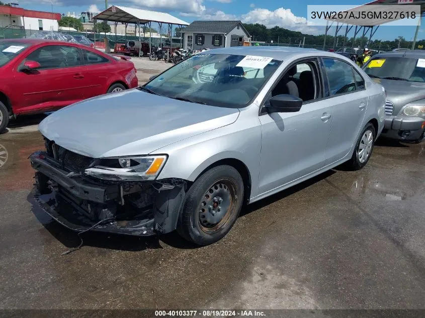 2016 Volkswagen Jetta 1.4T S VIN: 3VW267AJ5GM327618 Lot: 40103377