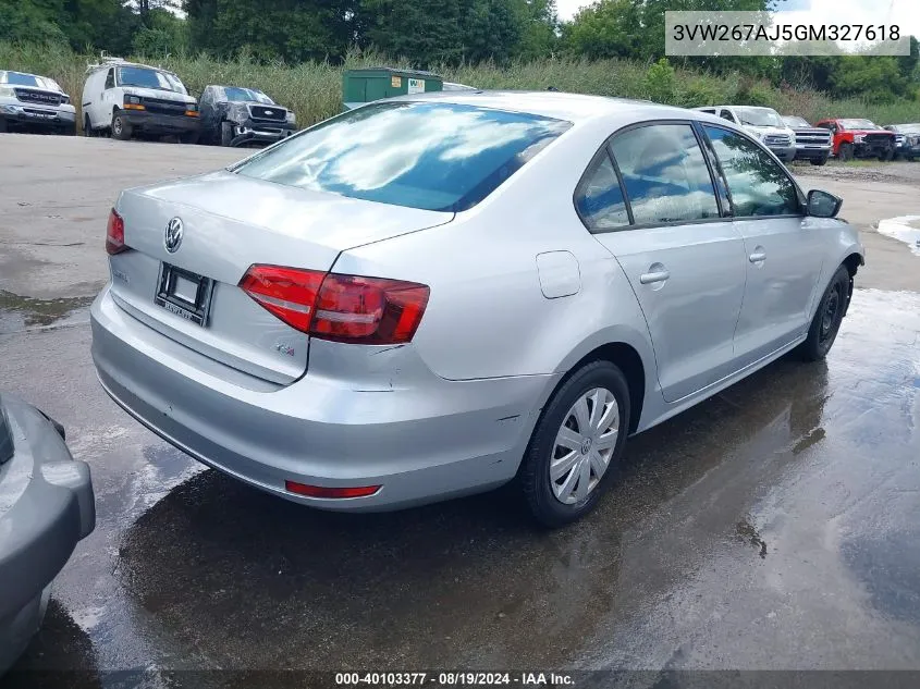 3VW267AJ5GM327618 2016 Volkswagen Jetta 1.4T S