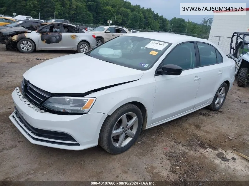 2016 Volkswagen Jetta 1.4T S VIN: 3VW267AJ6GM341575 Lot: 40107660