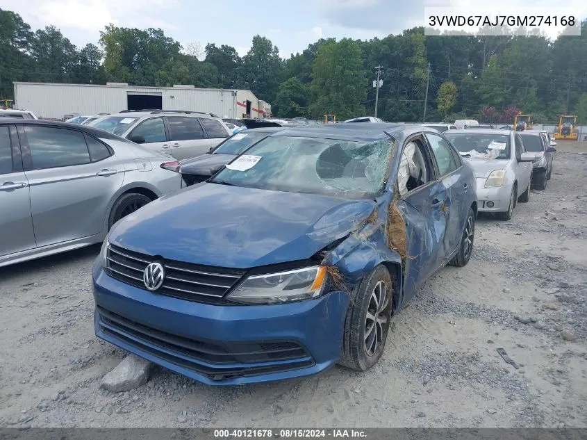 3VWD67AJ7GM274168 2016 Volkswagen Jetta 1.4T Se