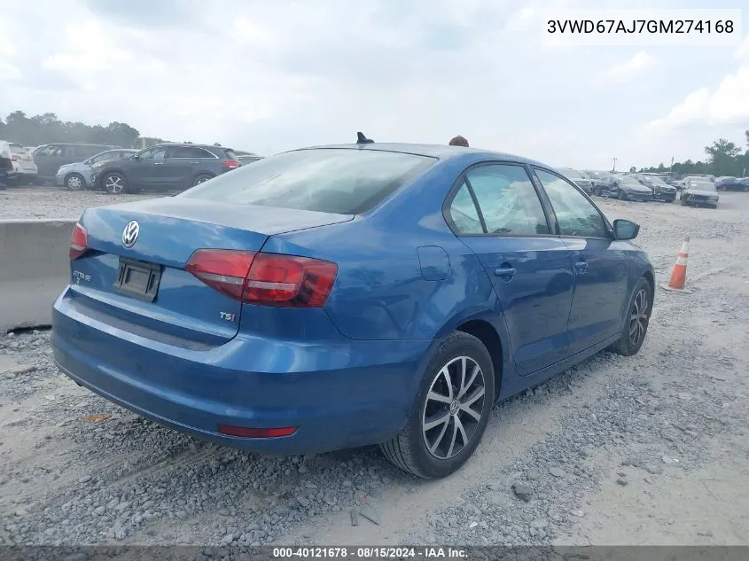 3VWD67AJ7GM274168 2016 Volkswagen Jetta 1.4T Se