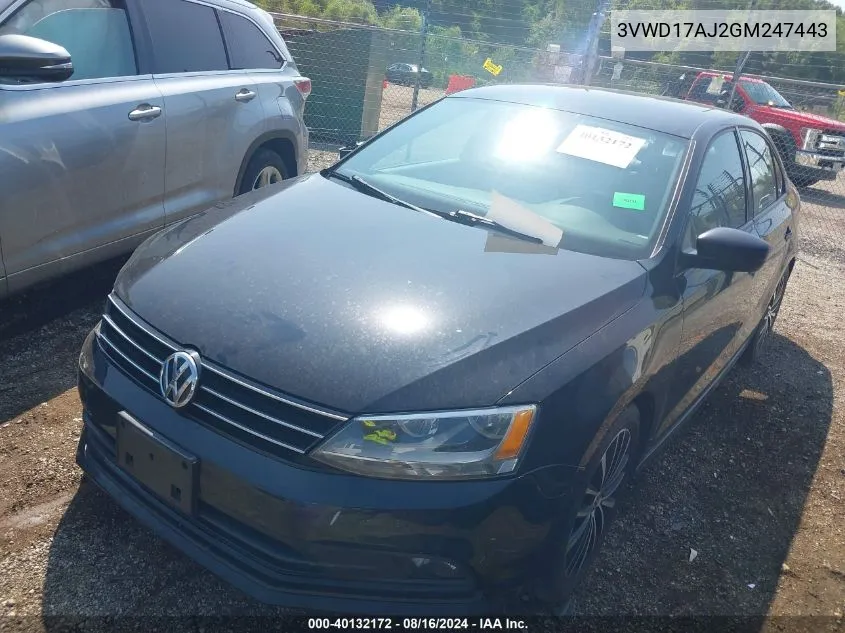 3VWD17AJ2GM247443 2016 Volkswagen Jetta 1.8T Sport