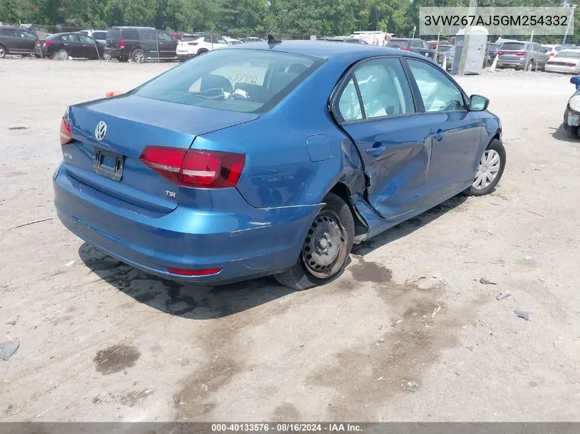 2016 Volkswagen Jetta 1.4T S VIN: 3VW267AJ5GM254332 Lot: 40133576