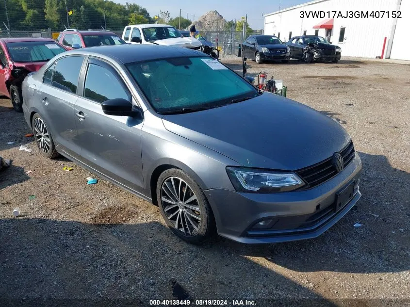 3VWD17AJ3GM407152 2016 Volkswagen Jetta 1.8T Sport