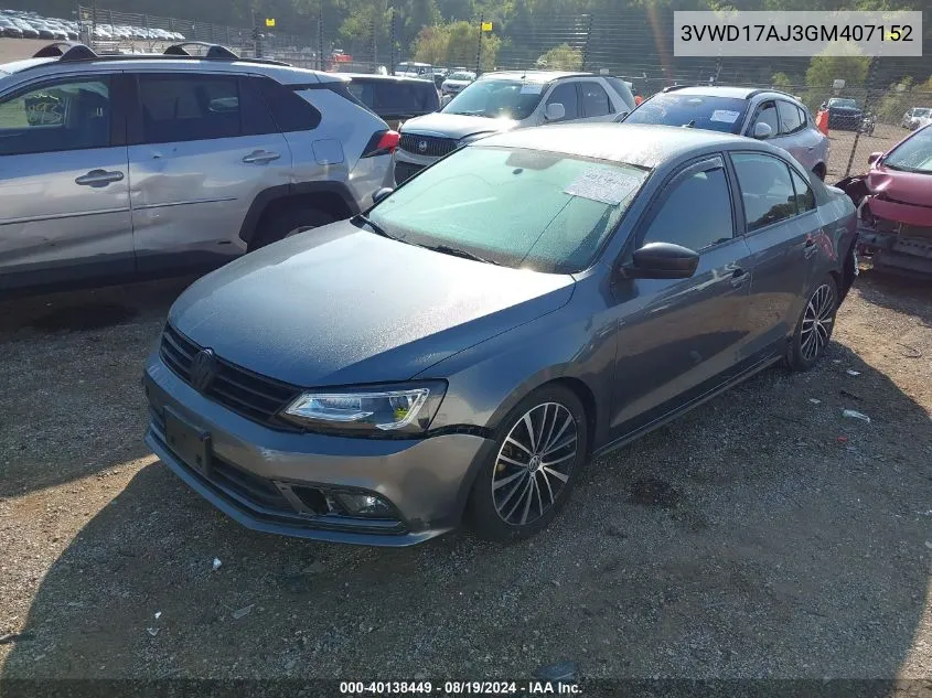 3VWD17AJ3GM407152 2016 Volkswagen Jetta 1.8T Sport