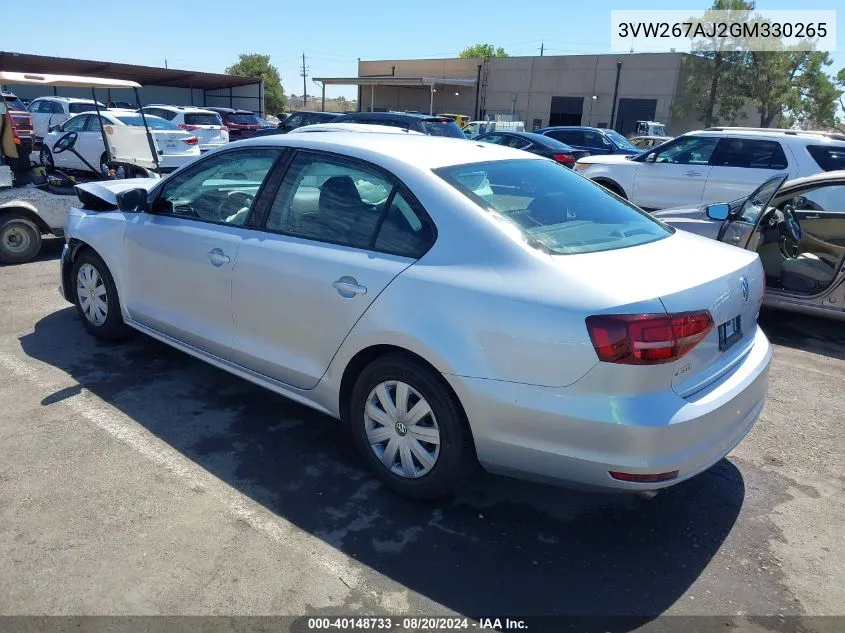 2016 Volkswagen Jetta 1.4T S VIN: 3VW267AJ2GM330265 Lot: 40148733