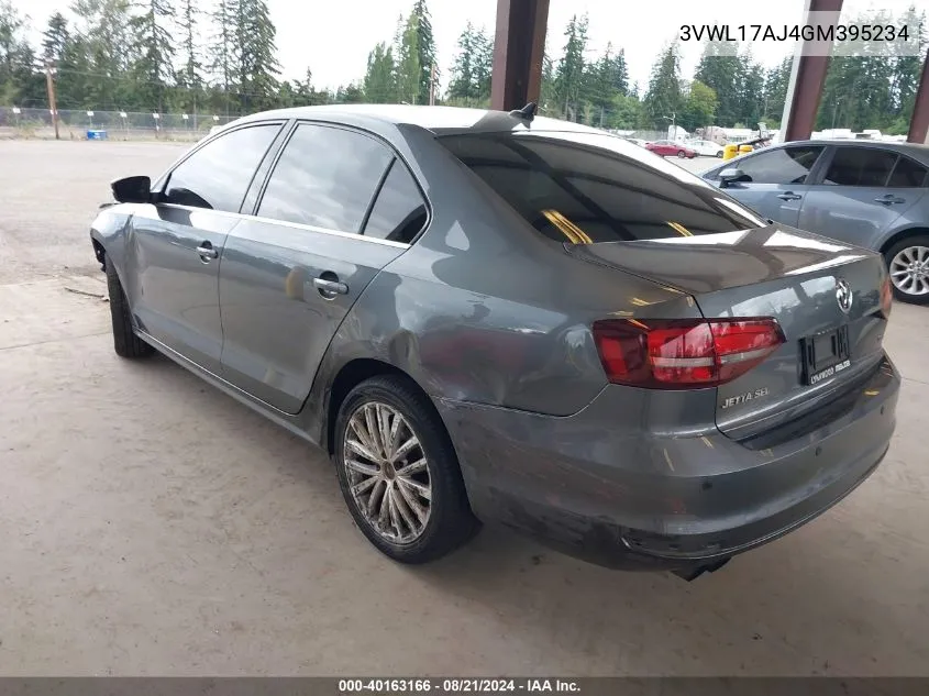 3VWL17AJ4GM395234 2016 Volkswagen Jetta 1.8T Sel