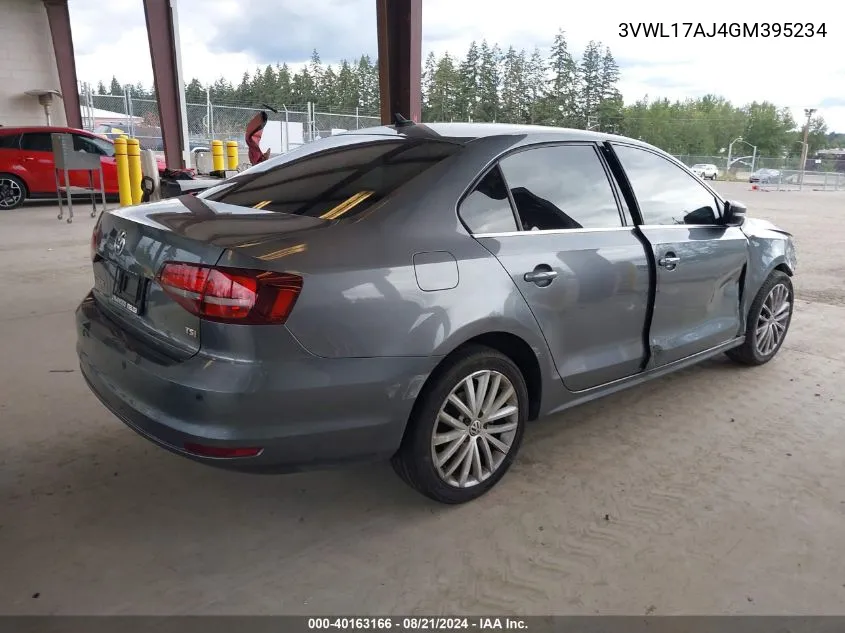 3VWL17AJ4GM395234 2016 Volkswagen Jetta 1.8T Sel