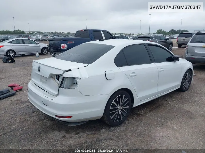 3VWD17AJ7GM370347 2016 Volkswagen Jetta 1.8T Sport