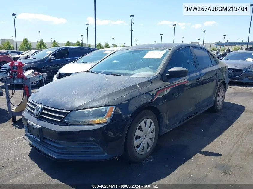 2016 Volkswagen Jetta 1.4T S VIN: 3VW267AJ8GM213404 Lot: 40234613