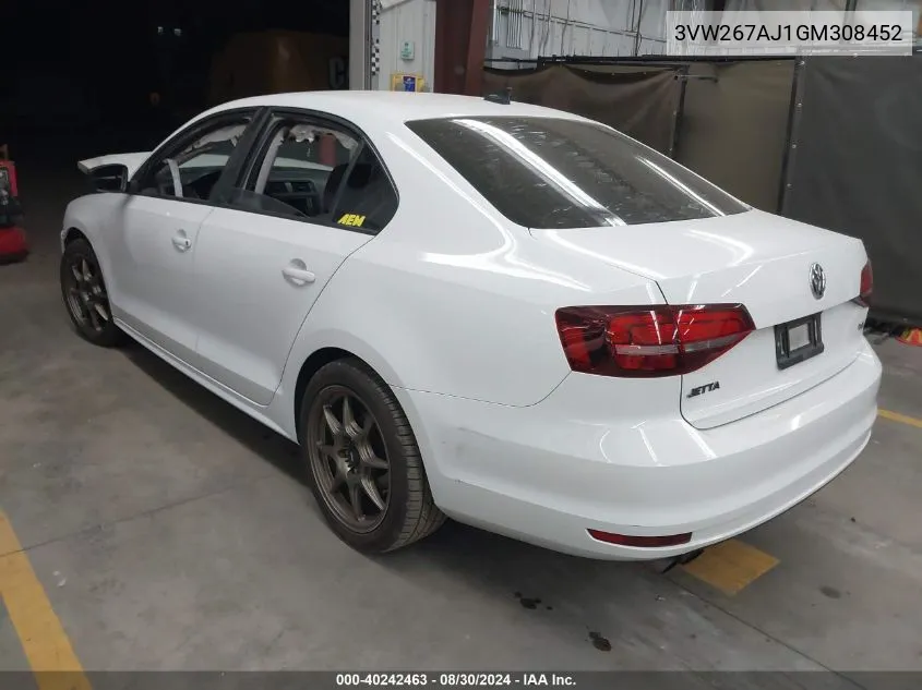 3VW267AJ1GM308452 2016 Volkswagen Jetta 1.4T S