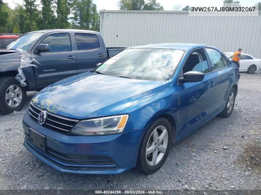 2016 Volkswagen Jetta 1.4T S VIN: 3VW267AJ8GM332067 Lot: 40244298