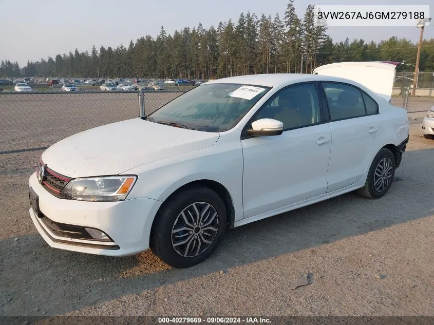 2016 Volkswagen Jetta 1.4T S VIN: 3VW267AJ6GM279188 Lot: 40279669