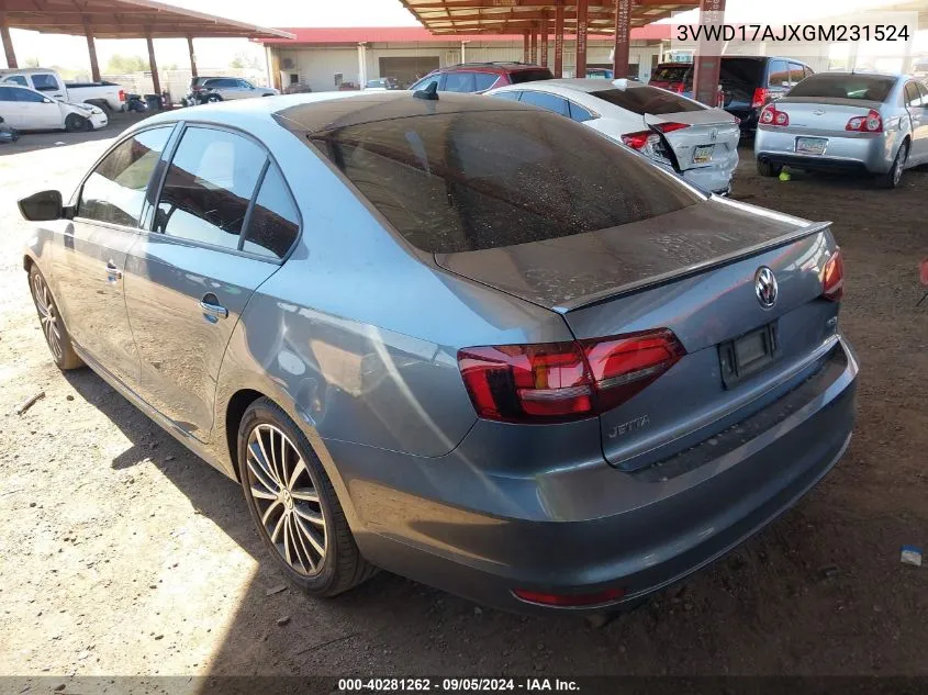 3VWD17AJXGM231524 2016 Volkswagen Jetta Sport