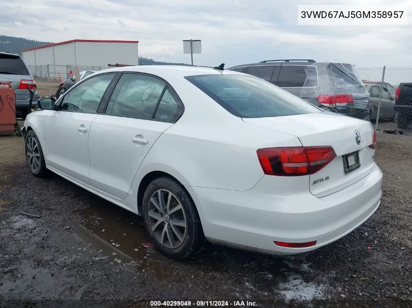 2016 Volkswagen Jetta 1.4T Se VIN: 3VWD67AJ5GM358957 Lot: 40299049