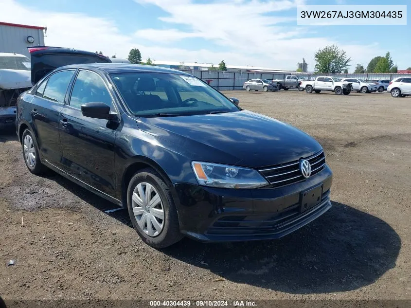 2016 Volkswagen Jetta 1.4T S VIN: 3VW267AJ3GM304435 Lot: 40304439