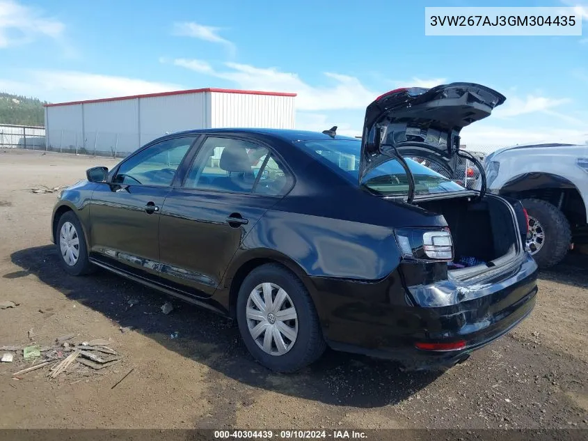 3VW267AJ3GM304435 2016 Volkswagen Jetta 1.4T S