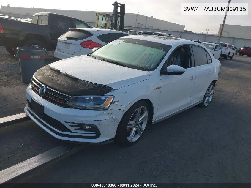 2016 Volkswagen Jetta Gli/Se/Sel VIN: 3VW4T7AJ3GM309135 Lot: 40310368