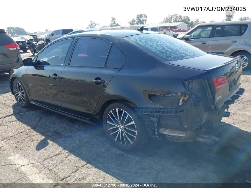 3VWD17AJ7GM234025 2016 Volkswagen Jetta Sport