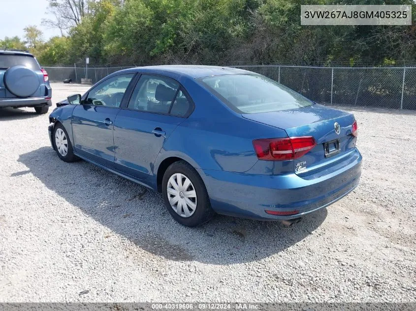 2016 Volkswagen Jetta 1.4T S VIN: 3VW267AJ8GM405325 Lot: 40319606