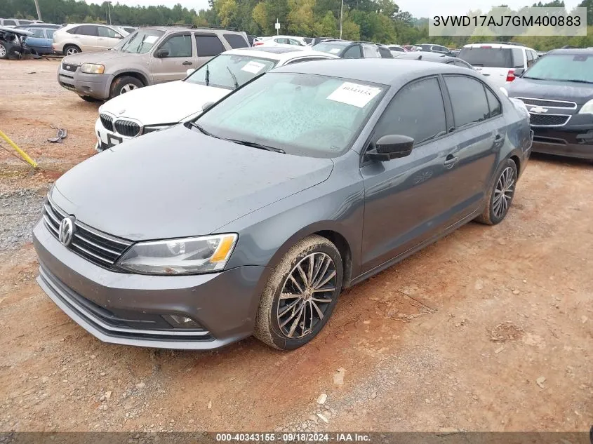 2016 Volkswagen Jetta Sport VIN: 3VWD17AJ7GM400883 Lot: 40343155