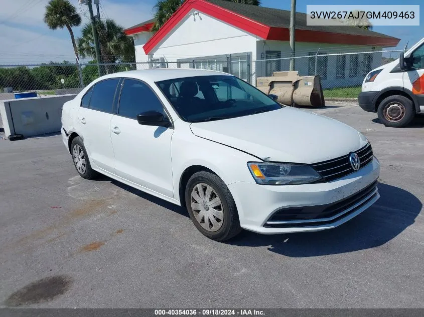 2016 Volkswagen Jetta 1.4T S VIN: 3VW267AJ7GM409463 Lot: 40354036