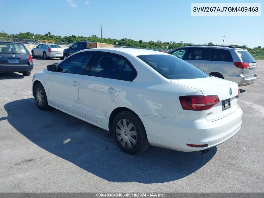 2016 Volkswagen Jetta 1.4T S VIN: 3VW267AJ7GM409463 Lot: 40354036