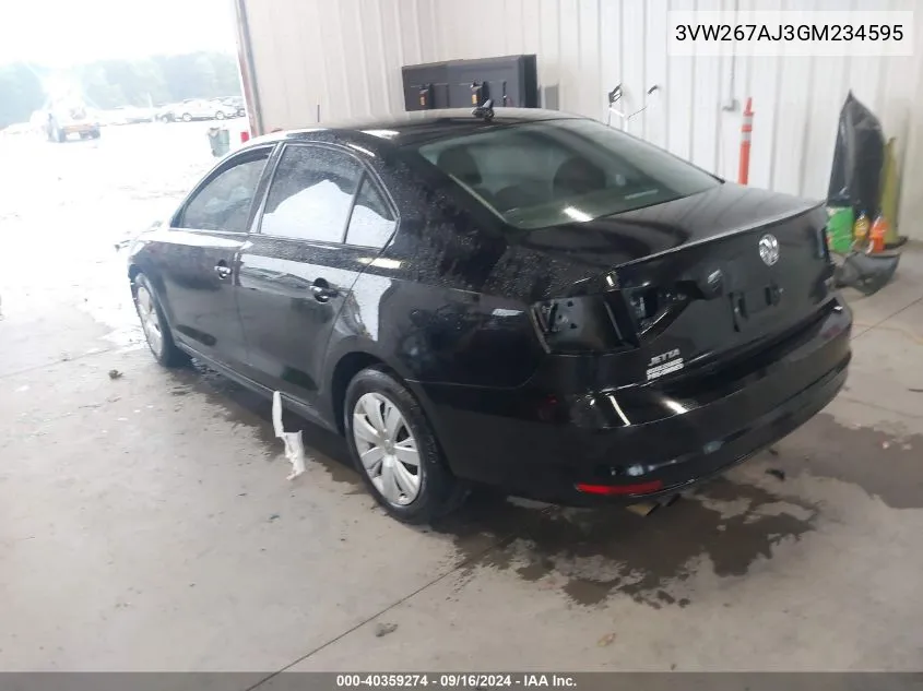 2016 Volkswagen Jetta 1.4T S VIN: 3VW267AJ3GM234595 Lot: 40359274