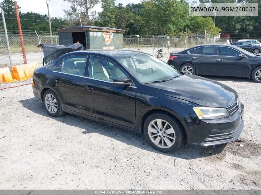 2016 Volkswagen Jetta 1.4T Se VIN: 3VWD67AJ9GM240653 Lot: 40378625