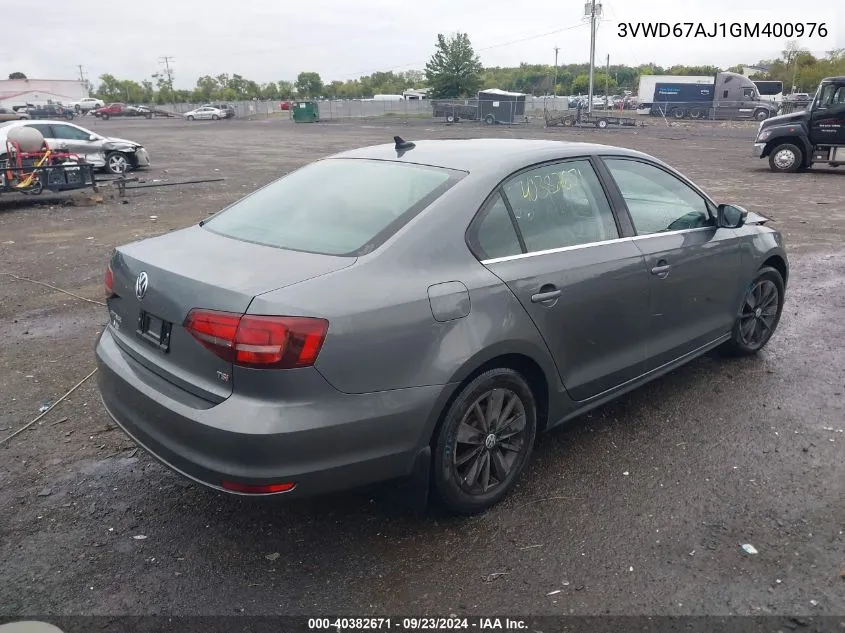 2016 Volkswagen Jetta 1.4T Se VIN: 3VWD67AJ1GM400976 Lot: 40382671