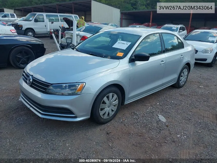 3VW267AJ2GM343064 2016 Volkswagen Jetta 1.4T S