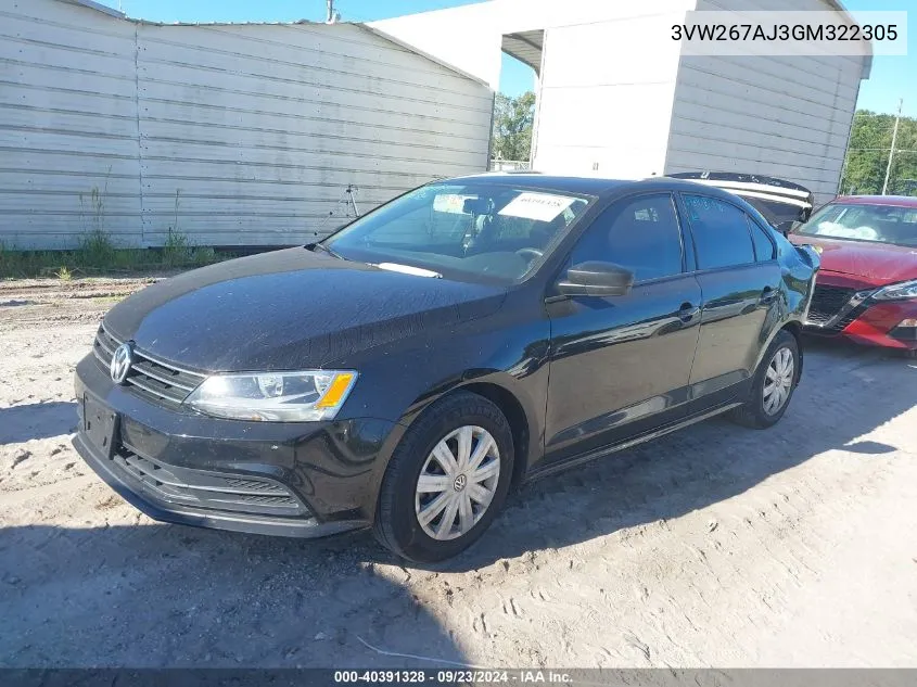 3VW267AJ3GM322305 2016 Volkswagen Jetta S