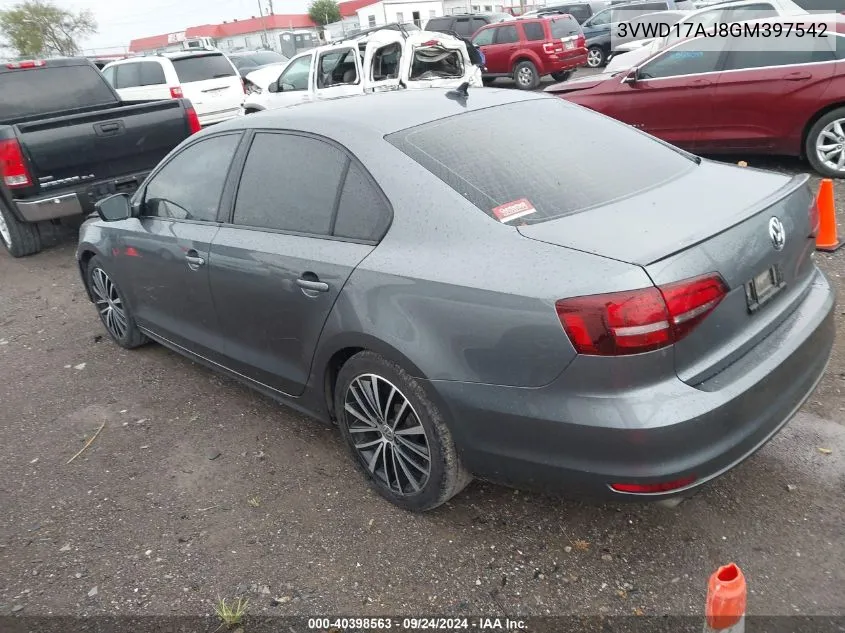 3VWD17AJ8GM397542 2016 Volkswagen Jetta 1.8T Sport