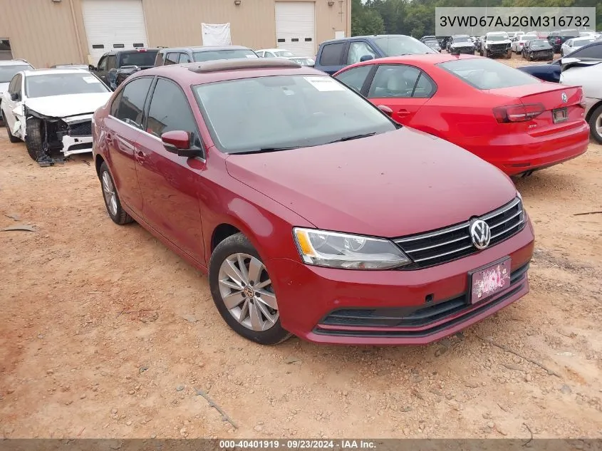 3VWD67AJ2GM316732 2016 Volkswagen Jetta 1.4T Se