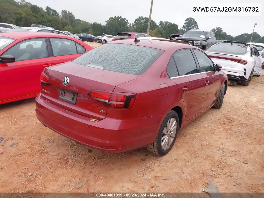 2016 Volkswagen Jetta 1.4T Se VIN: 3VWD67AJ2GM316732 Lot: 40401919