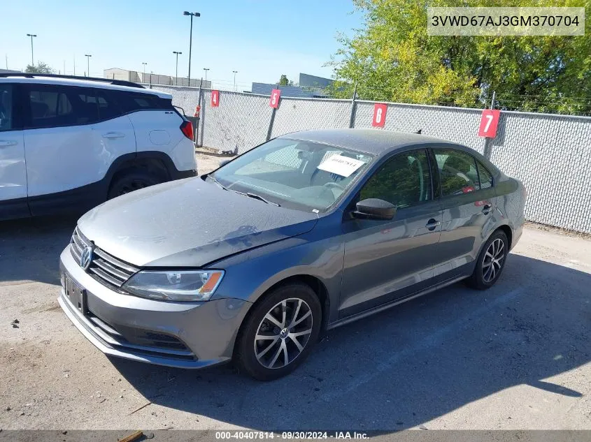 3VWD67AJ3GM370704 2016 Volkswagen Jetta 1.4T Se