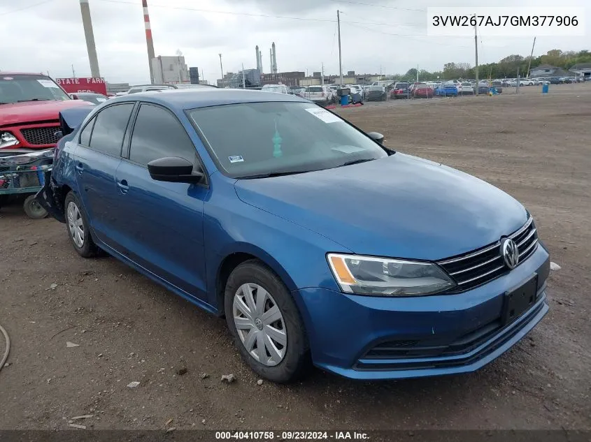 3VW267AJ7GM377906 2016 Volkswagen Jetta 1.4T S