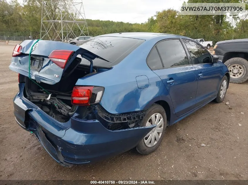 3VW267AJ7GM377906 2016 Volkswagen Jetta 1.4T S