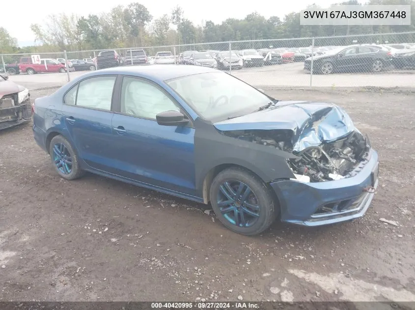 3VW167AJ3GM367448 2016 Volkswagen Jetta 1.4T S