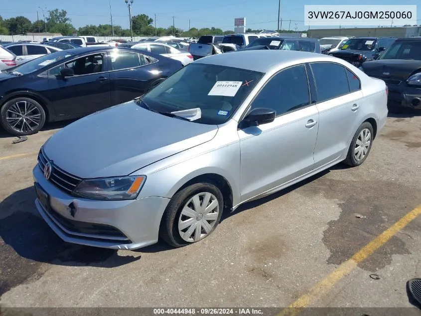 3VW267AJ0GM250060 2016 Volkswagen Jetta S