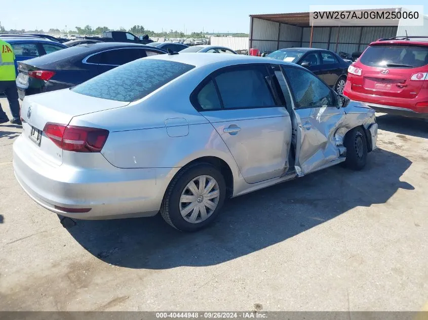 2016 Volkswagen Jetta S VIN: 3VW267AJ0GM250060 Lot: 40444948