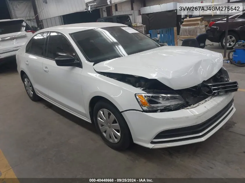 2016 Volkswagen Jetta 1.4T S VIN: 3VW267AJ4GM275642 Lot: 40448668