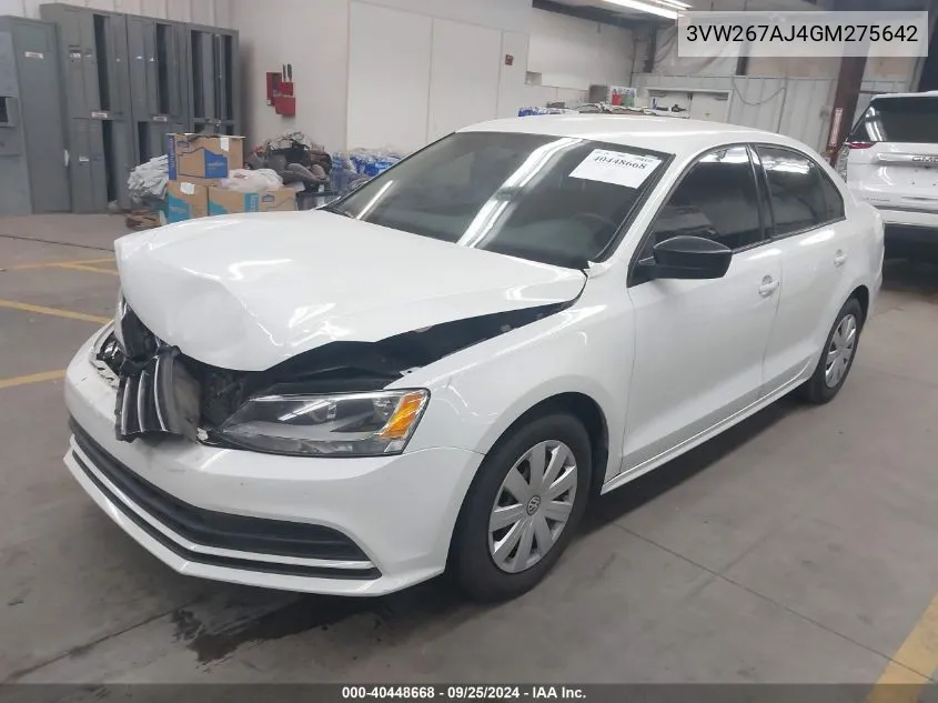 2016 Volkswagen Jetta 1.4T S VIN: 3VW267AJ4GM275642 Lot: 40448668