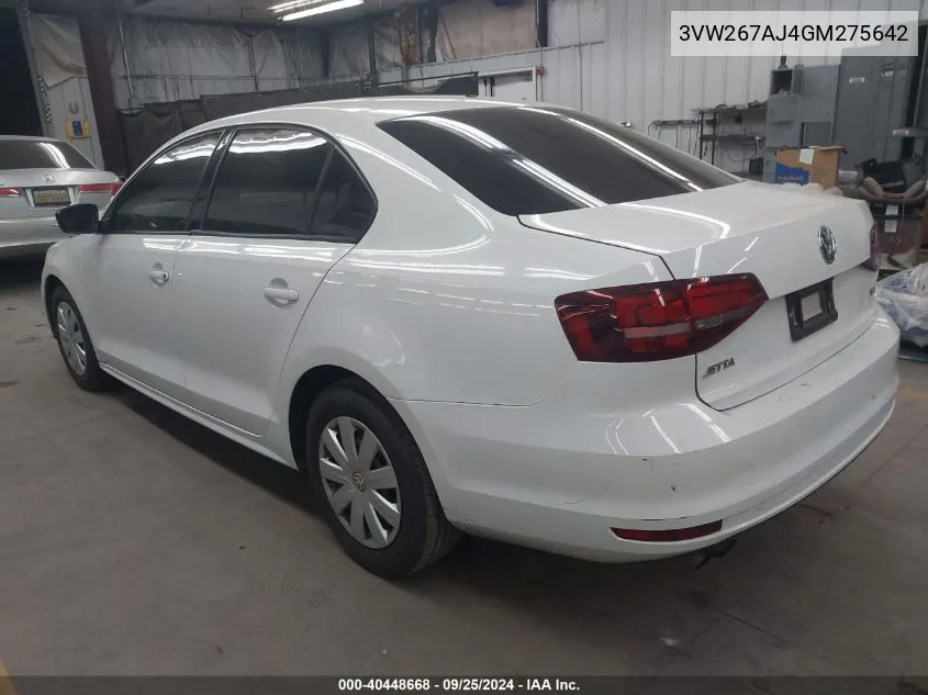 3VW267AJ4GM275642 2016 Volkswagen Jetta 1.4T S